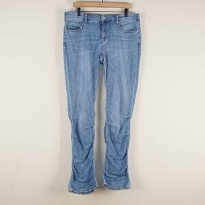 Pilcro Anthropologie Light Wash Low Rise Ruched Boot Cut Jeans Womens Sz 31